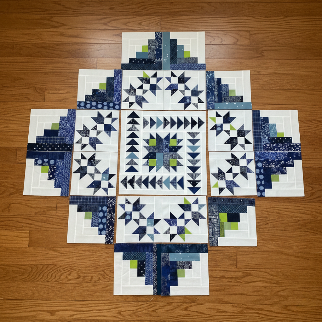 Stars Crossing Quilt Pattern, Modern Quilt with Star, Beginner Friendly, Instant Download