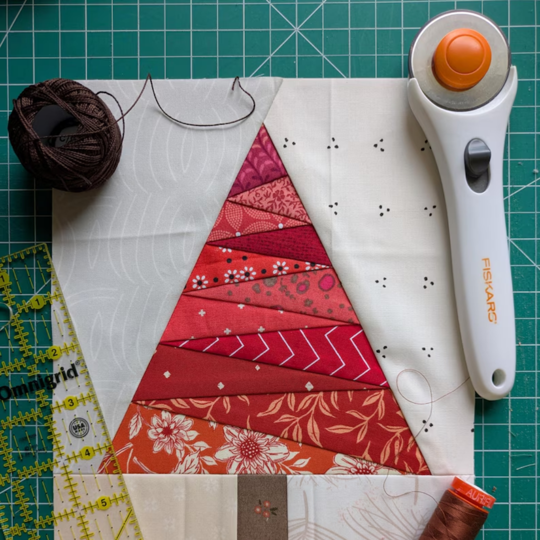 Christmas Tree Quilt Block Pattern – Digital PDF | Foundation Paper Piecing | Beginner-Friendly