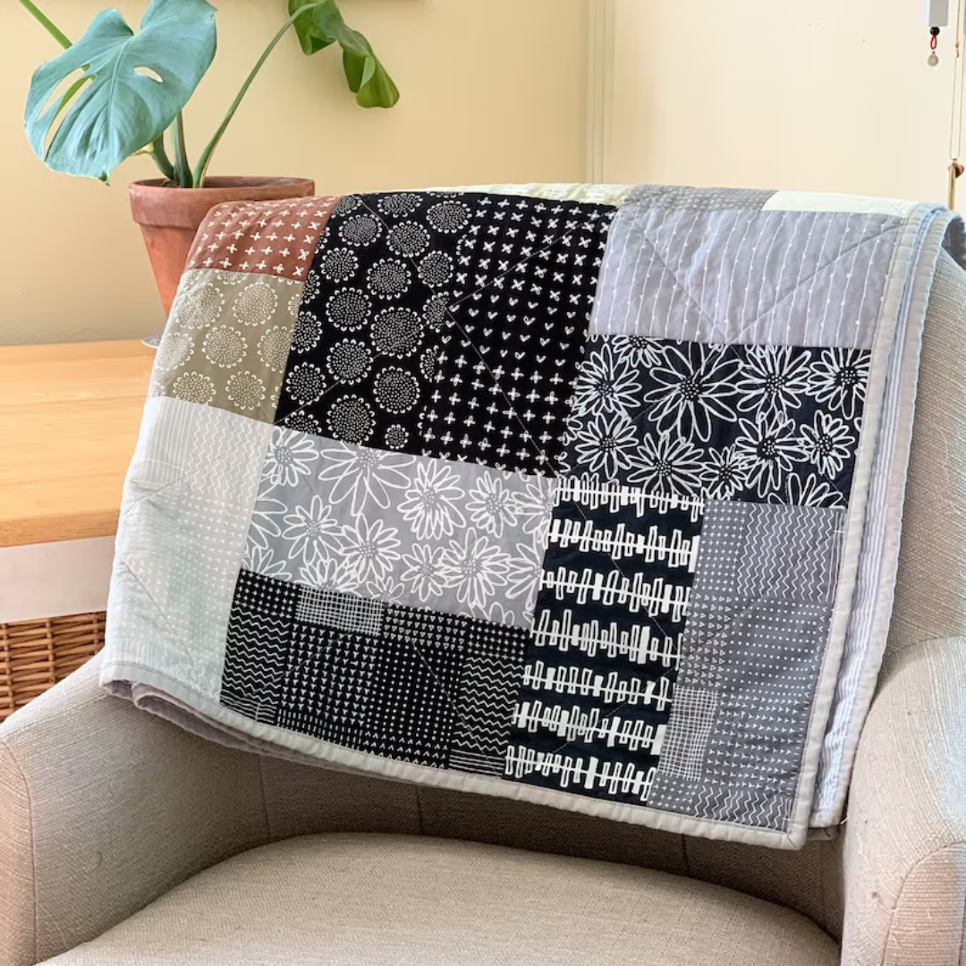 PDF Oxford Throw Quilt Pattern Download, layer cake quilt, beginner quilt pattern, fast quilt pattern