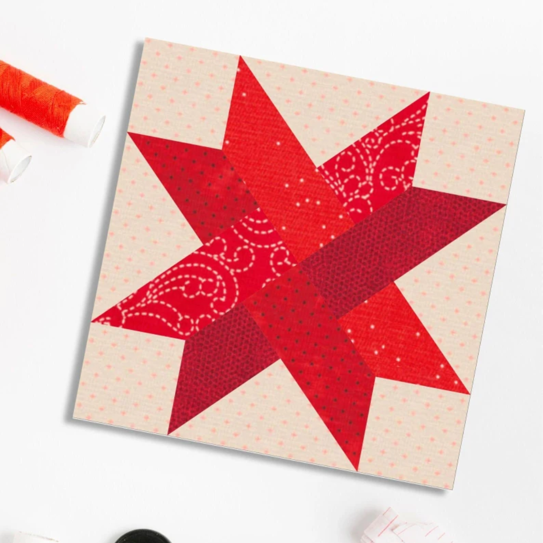 Woven Star 6 sizes, Quilt Block Pattern: Foundation Paper Piecing (PDF Download)