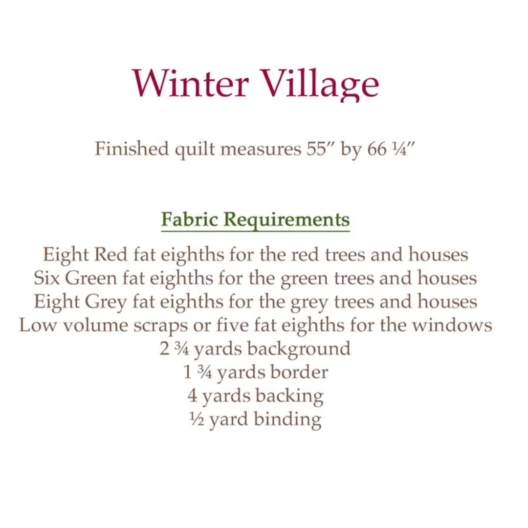 Winter Village Quilt Pattern, Instant Download