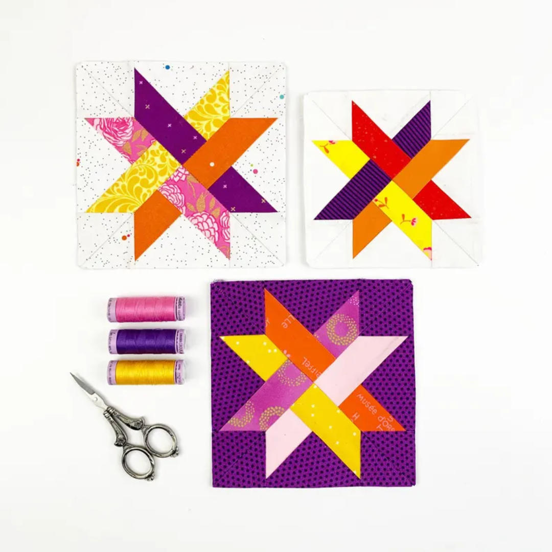 Woven Star 6 sizes, Quilt Block Pattern: Foundation Paper Piecing (PDF Download)