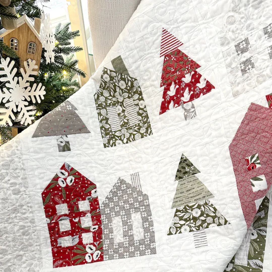 Winter Village Quilt Pattern, Instant Download