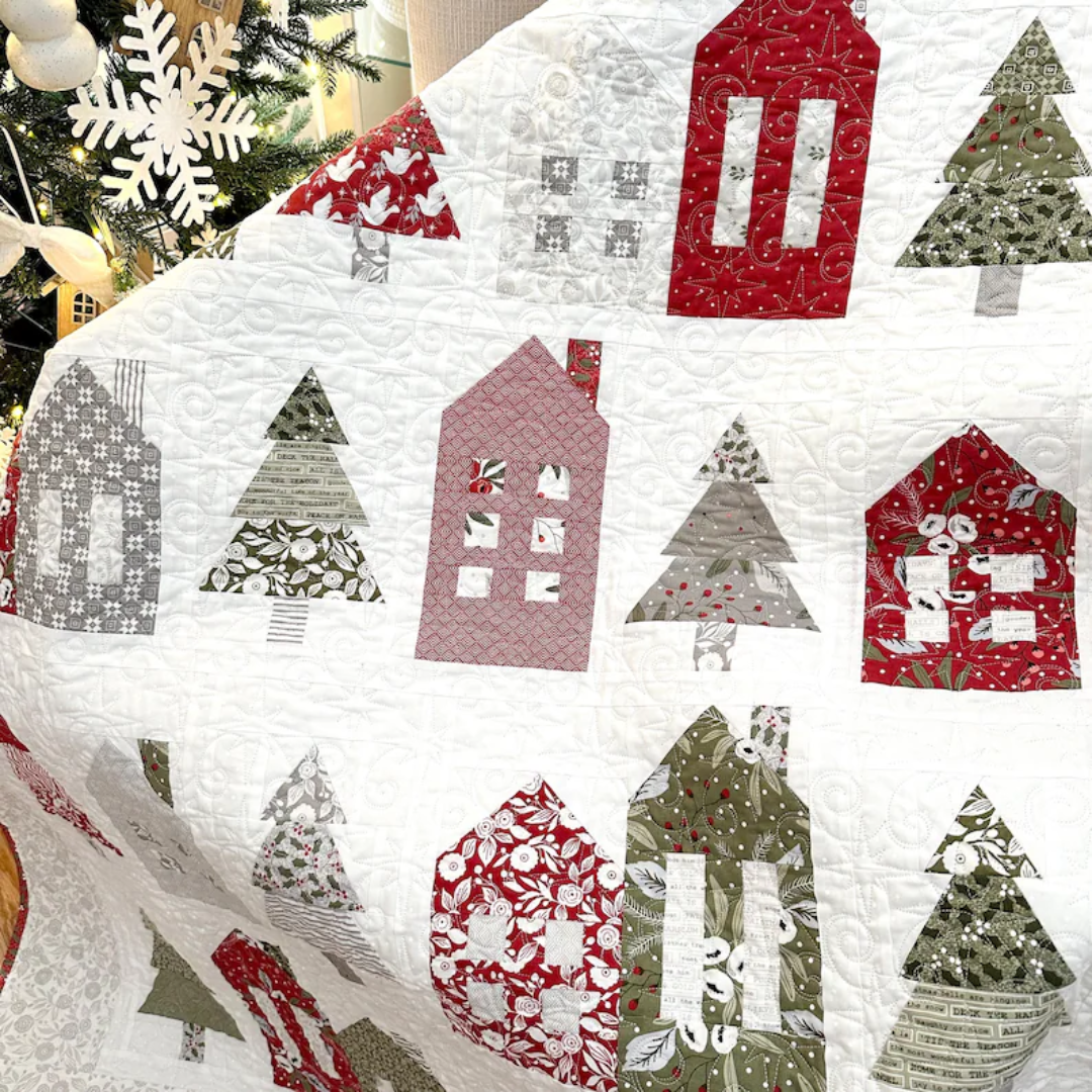Winter Village Quilt Pattern, Instant Download