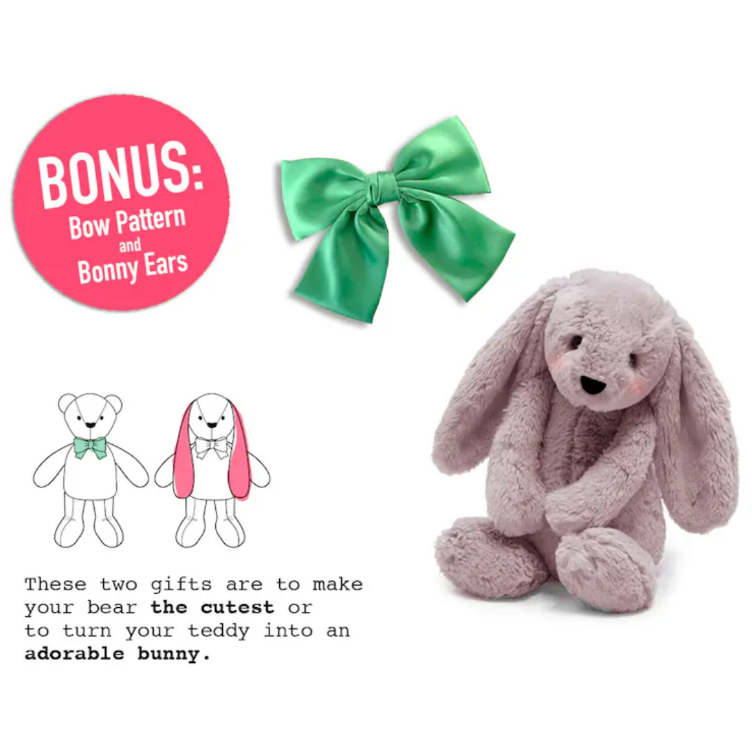 Memory Bear Pattern + VIDEO tutorial - All Sizes included, keepsake bea