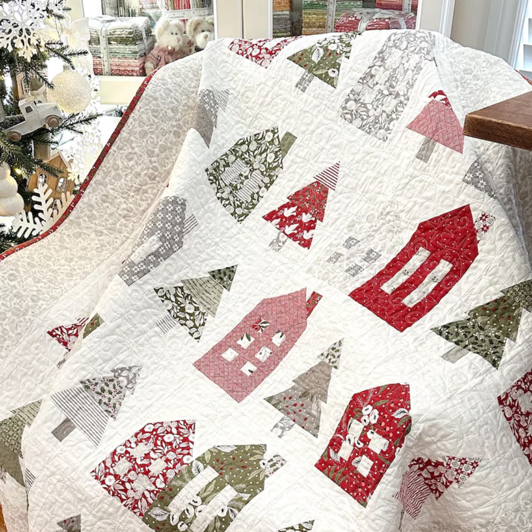 Winter Village Quilt Pattern, Instant Download