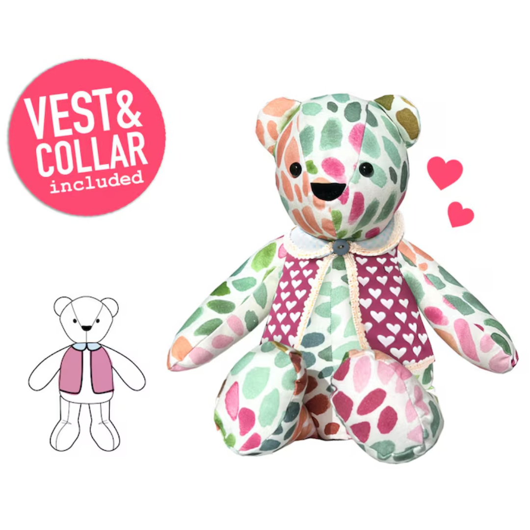 Memory Bear Pattern + VIDEO tutorial - All Sizes included, keepsake bea