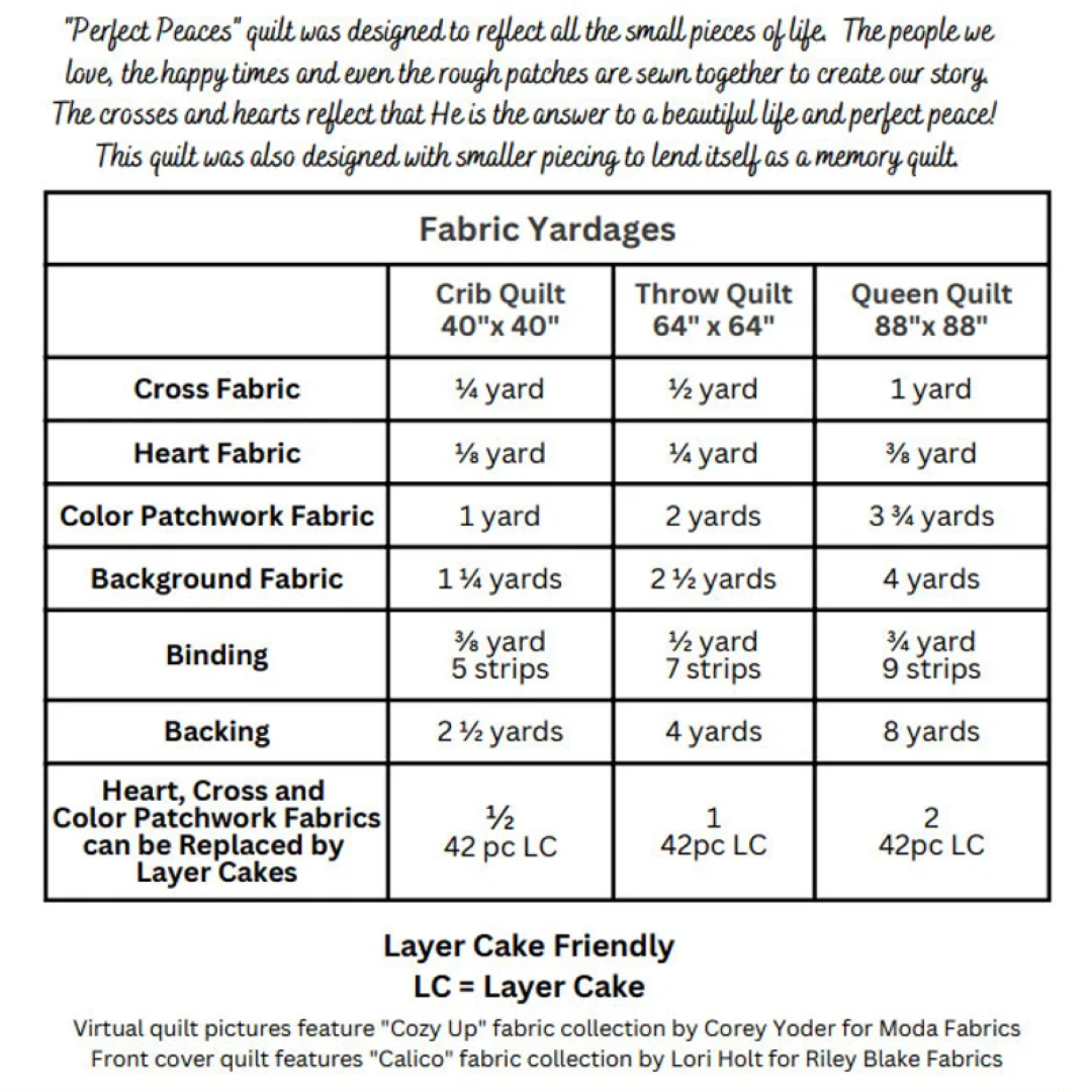 Cross Quilt Pattern: Perfect Peaces Design (PDF Download)
