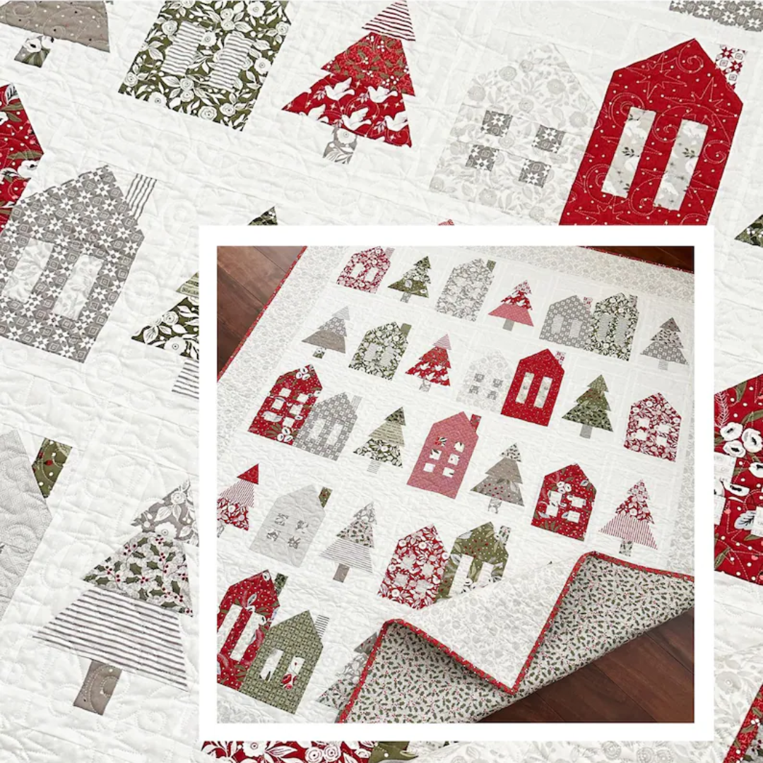 Winter Village Quilt Pattern, Instant Download