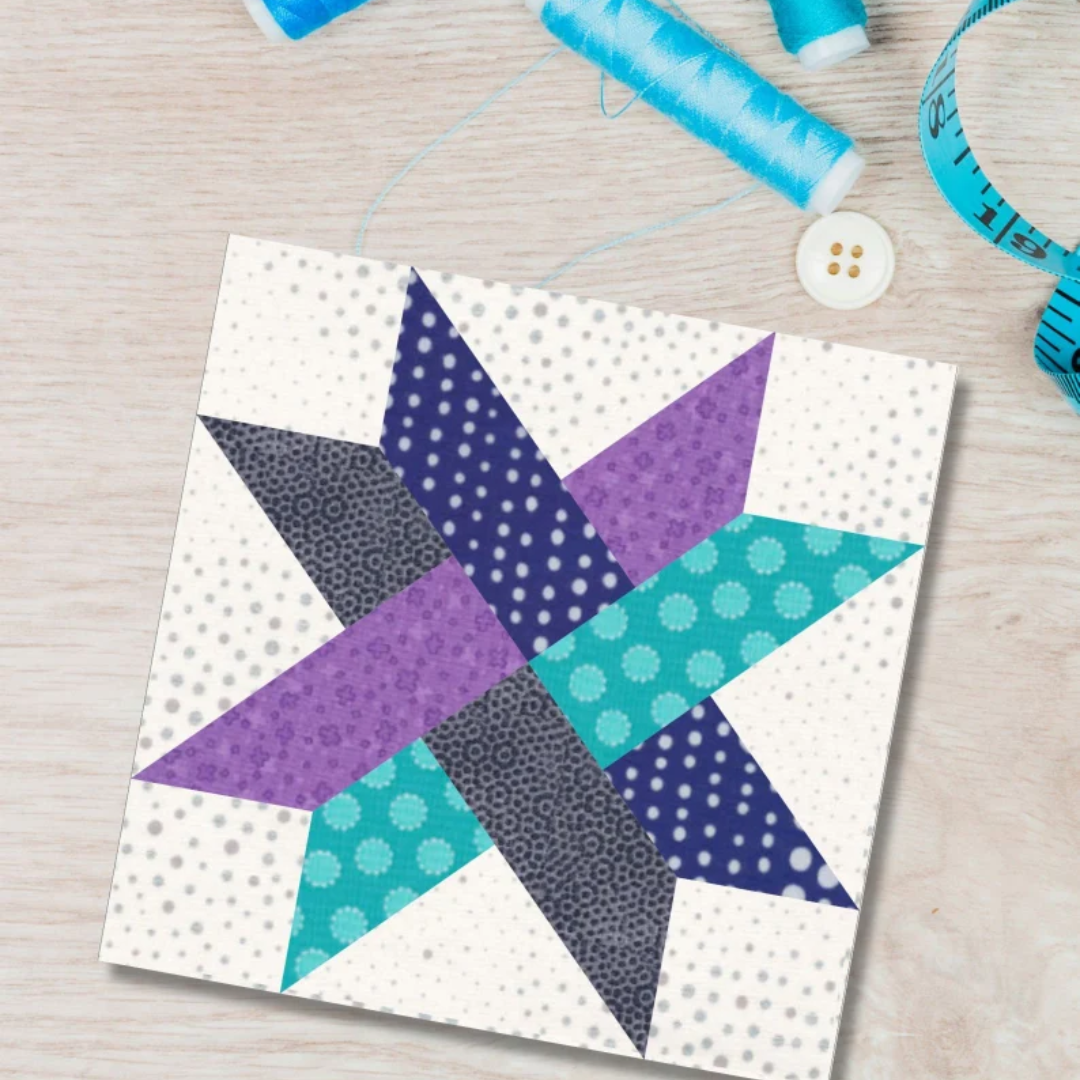 Woven Star 6 sizes, Quilt Block Pattern: Foundation Paper Piecing (PDF Download)