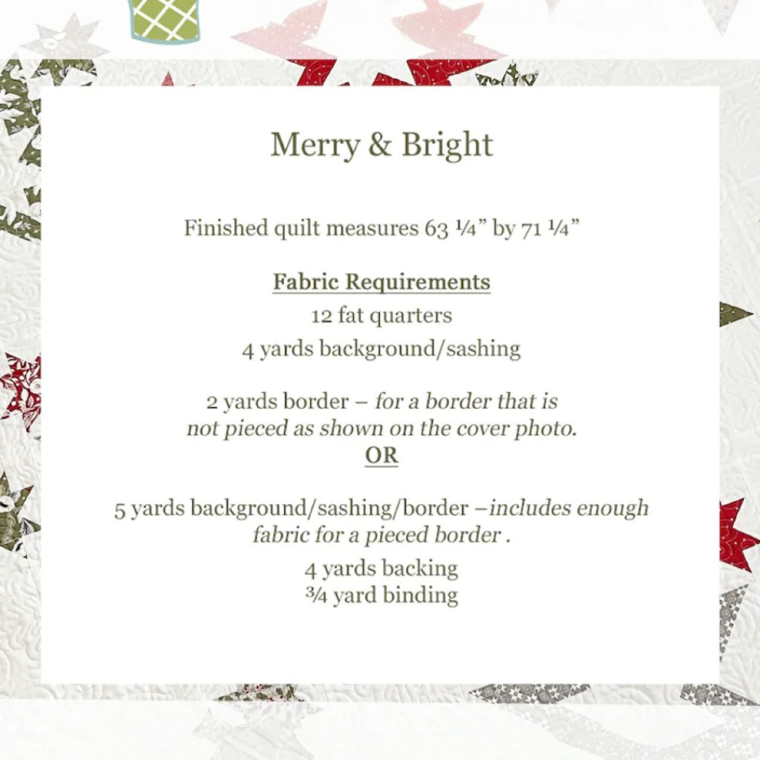 Winter Stars Quilt Pattern, Merry and Bright, Christmas Themed, Instant Download PDF Pattern